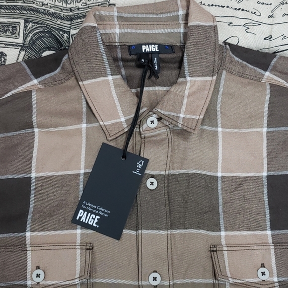 💥 PAIGE Everett Plaid Flannel Button-Up Shirt - Picture 5 of 10